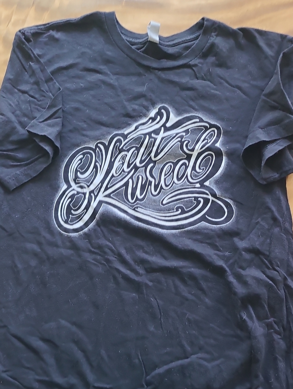 SALT KURED Next Level Apparel Black Short-Sleeve Crewneck with White Script